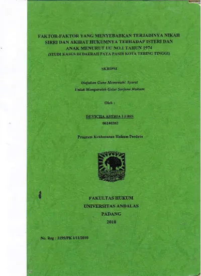 Faktor-Faktor Yang Menyebabkan Terjadinya Nikah Sirri Dan Akibat ...