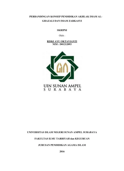 Perbandingan Konsep Pendidikan Akhlak Imam Al Ghazali Dan K H Imam Zarkasyi