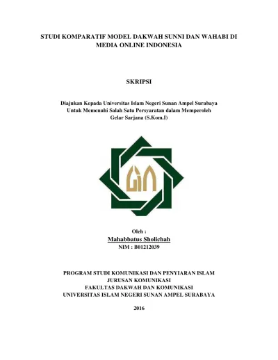 Studi Komparatif Model Dakwah Sunni Dan Wahabi Di Media Online Indonesia