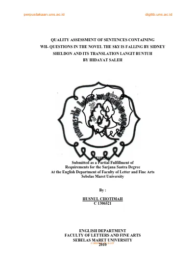 Introduction An Analysis Of English Indonesian Translation In Sydney Sheldon S A Stranger In The Mirror Translated Into Sosok Asing Dalam Cermin By Hidayat Saleh