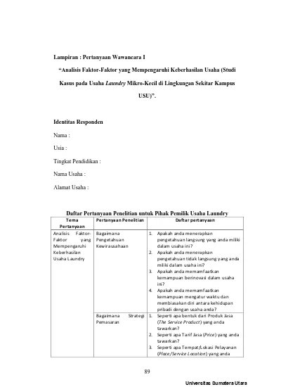 Analisis Faktor-Faktor Yang Mempengaruhi Keberhasilan Usaha Kecil ...