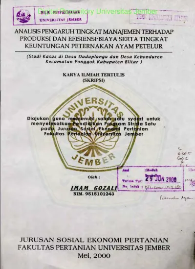 Top Pdf Penggunaan Mesin Penebar Pakan Untuk Efisiensi Waktu Dan Biaya Tenaga Kerja Di Peternakan Ayam Petelur 123dok Com