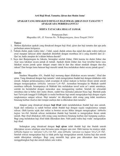 Nota Panduan Haji Dan Umrah Rev Online Presentation