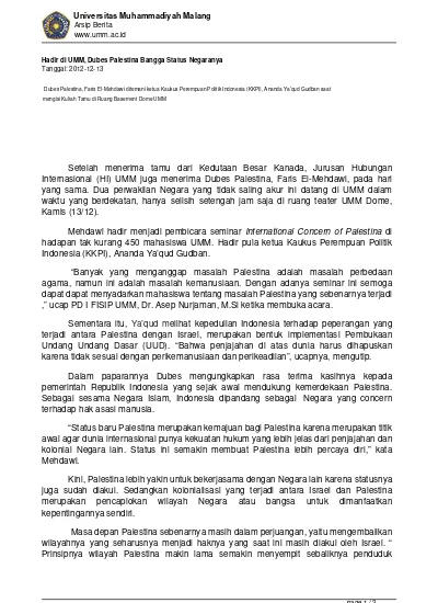 Top Pdf Hubungan Diplomatik Palestina Dengan Negara Lain Dalam Statusnya Sebagai Subjek Hukum Internasional 123dok Com