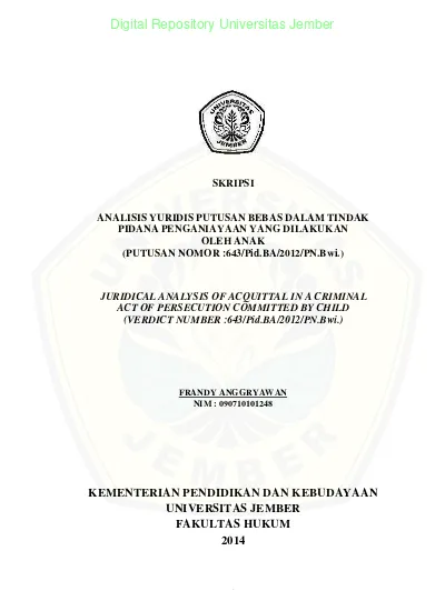 Putusan Pengadilan - TINJAUAN PUSTAKA - ANALISIS YURIDIS PUTUSAN BEBAS ...