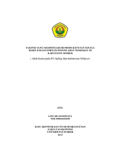 Top Pdf Penentuan Faktor Yang Mempengaruhi Produktivitas Tenaga Kerja