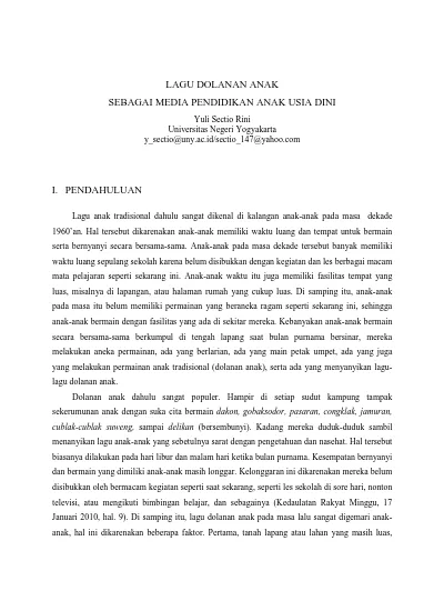 Top Pdf B15 Model Pendidikan Karakter Pada Anak Usia Dini Melalui Lagu Dan Dolanan 2013 123dok Com