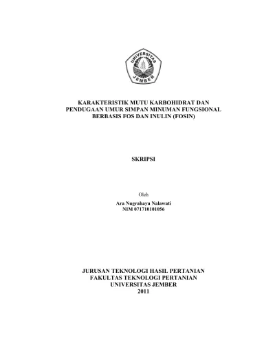 Top Pdf Karakteristik Mutu Karbohidrat Dan Pendugaan Umur Simpan Minuman Fungsional Berbasis Fos Dan Inulin Fosin 123dok Com