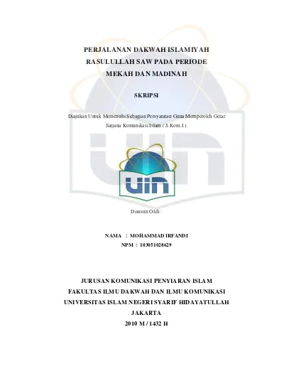 Top Pdf Perjalanan Dakwah Islamiyah Rasulullah Saw Pada Periode Mekkah Dan Madinah 123dok Com