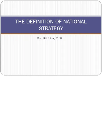 National strategy