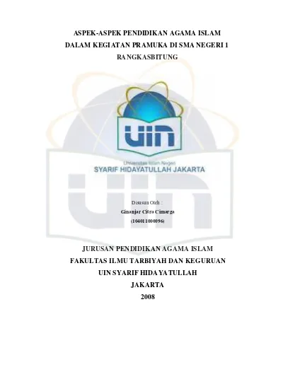 Aspek Aspek Pendidikan Agama Islam Dalam Kegiatan Pramuka Di Sma Negeri 1 Rangkasbitung