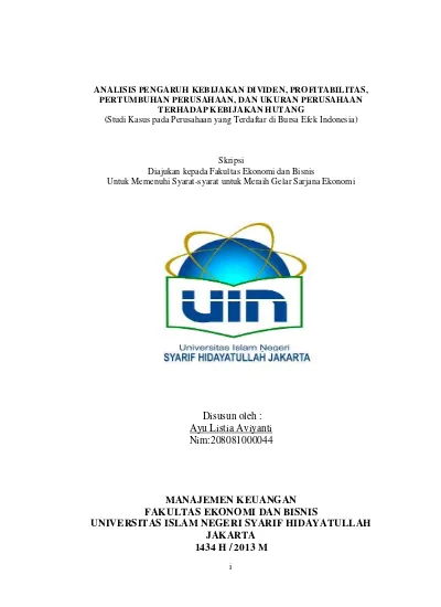 Top PDF ANALISIS PENGARUH UKURAN PERUSAHAAN DAN PERTUMBUHAN PENJUALAN ...