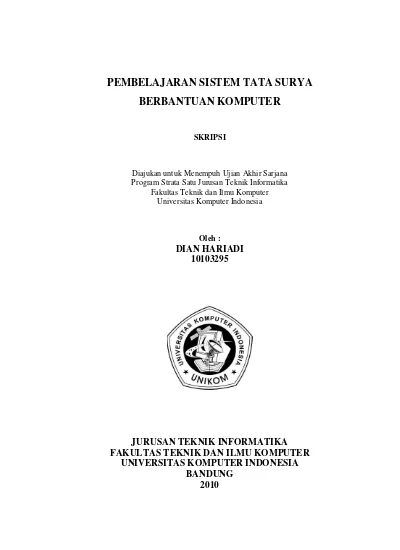 Pembelajaran Sistem Tata Surya Berbantuan Komputer 7127