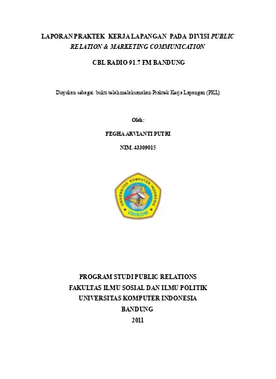 Top PDF Laporan Kegiatan Praktek Kerja Lapangan - 123dok.com