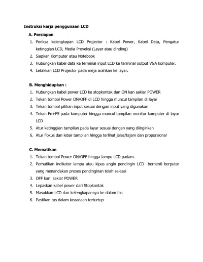 Top Pdf Instruksi Kerja Penggunaan Lcd 123dok Com