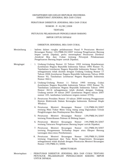 SURAT PERSETUJUAN PENGELUARAN BARANG (SPPB) ”Pemindai Peti Kemas ...