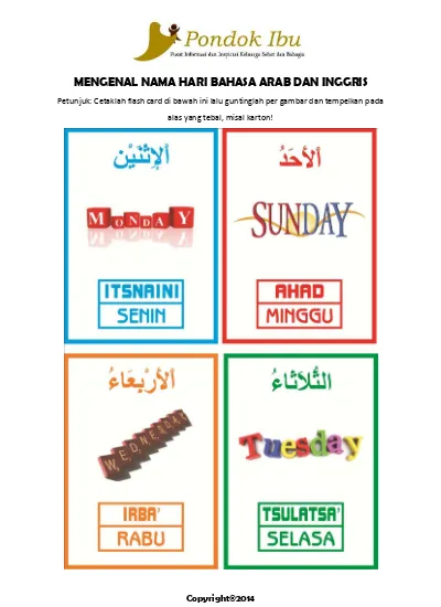 Dalam seminggu arab hari bahasa Hari