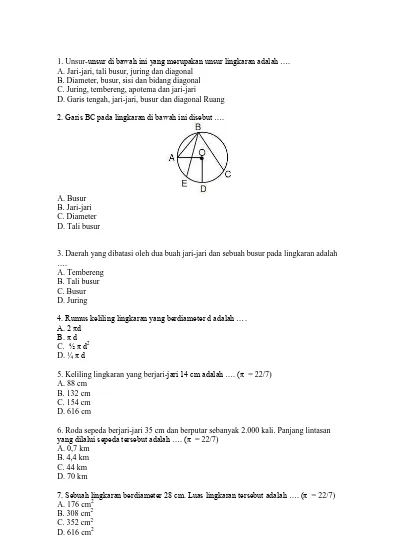 Latihan Soal Kelas 7 Matematika