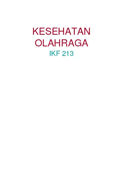 KESEHATAN OLAHRAGA