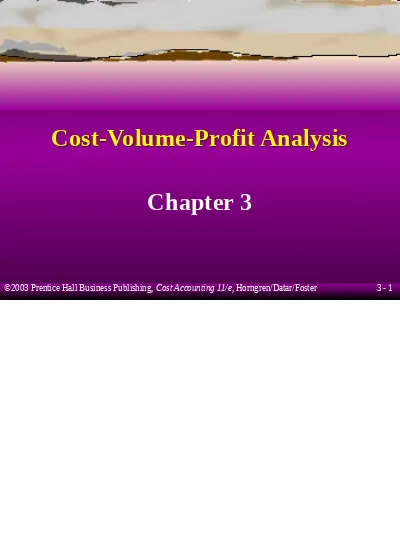 Cost Accounting, Chapter 3 11ch03