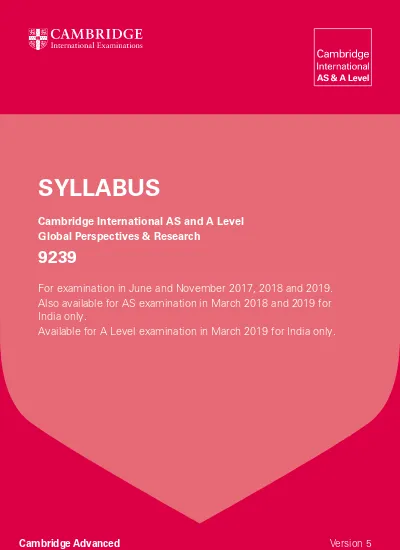Cambridge International As And A Level Global Perspectives 8987