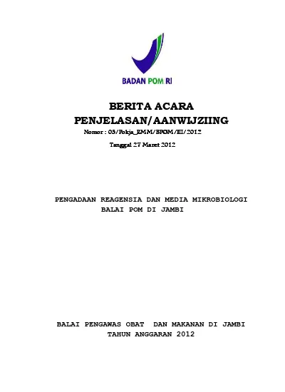 Berdasarkan Lampiran Berita Acara Penjelasan Pekerjaan Aanwijzing Hot