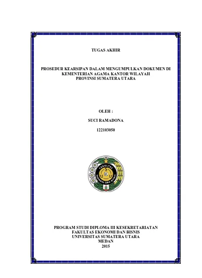 Prosedur Kearsipan Dalam Mengumpulkan Dokumen Di Kementerian Agama ...