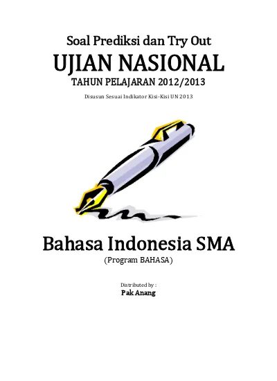 Prediksi Soal Un Bahasa Indonesia Sma Program Bahasa 2013