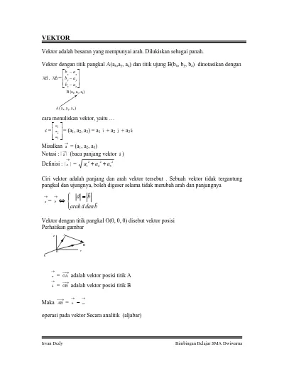 Makalah Vektor Matematika Makalah Marsudi Vektor Sma