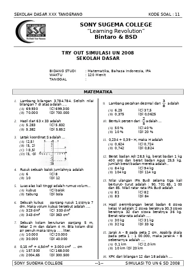 Top Pdf Soal Soal Un 2014 Sd Dan Smp New 123dok Com