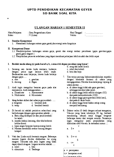 Kumpulan Soal Latihan Ulangan Harian Sd Mi Dengan Pembahasan Dan Kunci Jawaban Cover Kumpulan Soal