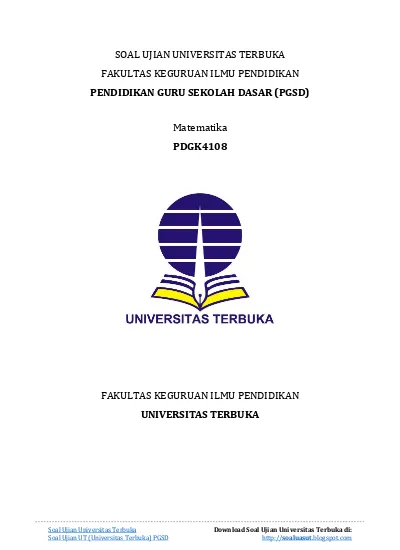 Soal Ujian Ut Pgsd Pdgk4108