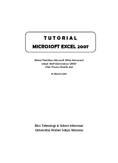 TUTORIAL MICROSOFT EXCEL 2007