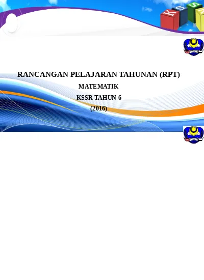 Rpt Matematik Tahun 6 Kssr Sloispet