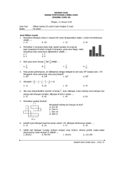 Top Pdf Soal Penyisihan Kmnr 10 Kelas 5 6 123dok Com