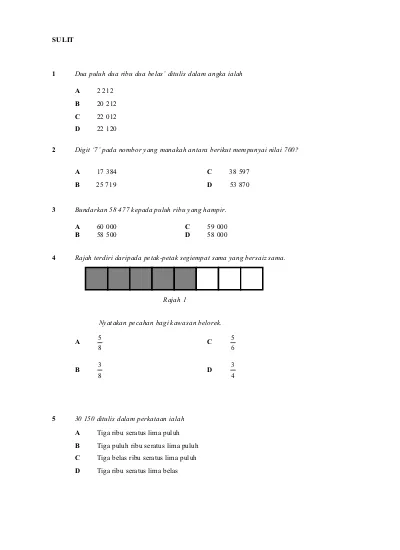 Top Pdf Soalan Matematik Kertas 1 Tahun 4 July 123dok Com