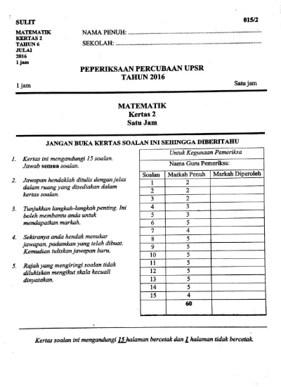 Top Pdf Percubaan Kedah Matematik Kertas 2 123dok Com