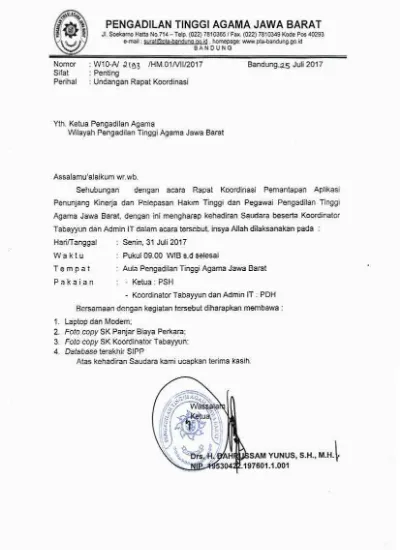 Undangan Rapat Koordinasi