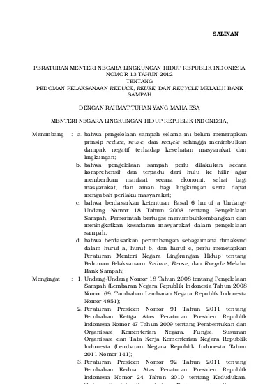 PERATURAN MENTERI LINGKUNGAN HIDUP TAHUN 2006 S D 2014 - GAKUM LHK ...