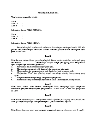 Contoh Surat Perjanjian Kerjasama Sekolah Dengan Kepolisian Format Word