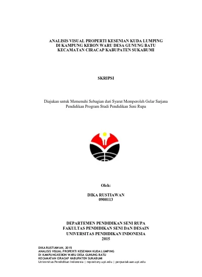 Analisis Visual Properti Kesenian Kuda Lumping Di Kampung Kebon Waru Desa Gunung Batu Kecamatan Ciracap Kabupaten Sukabumi