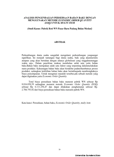 Analisis Pengendalian Persediaan Bahan Baku Dengan Menggunakan Metode Economic Order Quantity 7341