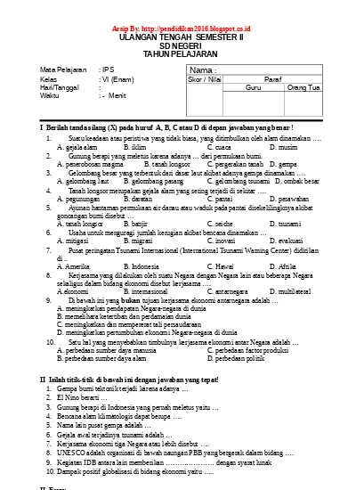 11++ Contoh soal mi kls 6 satelit uraian information