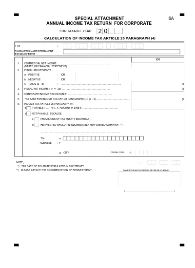 09 6 A Special Attachment Calculation of Income Tax Article 26 Par (4)