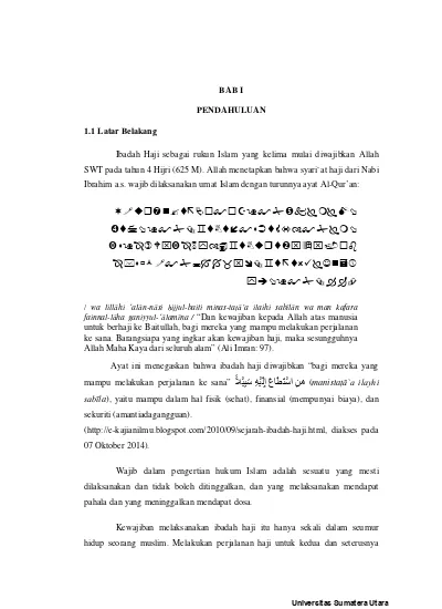 Penggunaan Bahasa Arab Bagi Jamaah Hajikota Medan