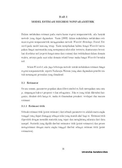 Model Estimasi Regresi Nonparametrik Dengan Metode Kernel Chapter III V