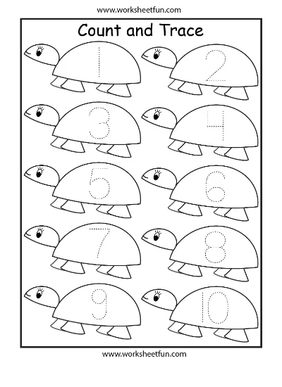 trace numbers turtle 1