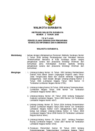 Jaringan Dokumentasi Dan Informasi Hukum | Pemerintah Kota Surabaya