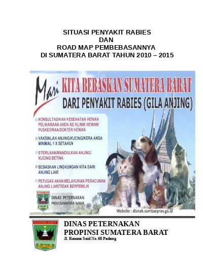 Situasi penyakit rabies dan Road map Pembebasan 2010 - 2015