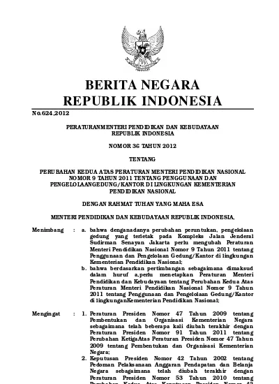 Peraturan Menteri Pendidikan Dan Kebudayaan Republik Indonesia